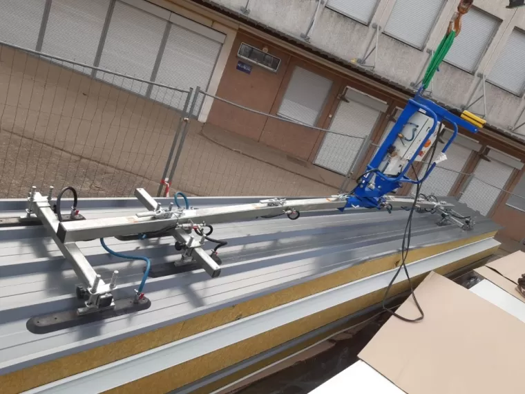 Palonnier ventouse 400kg bardage - bac acier / vérin inclinaison motorisé